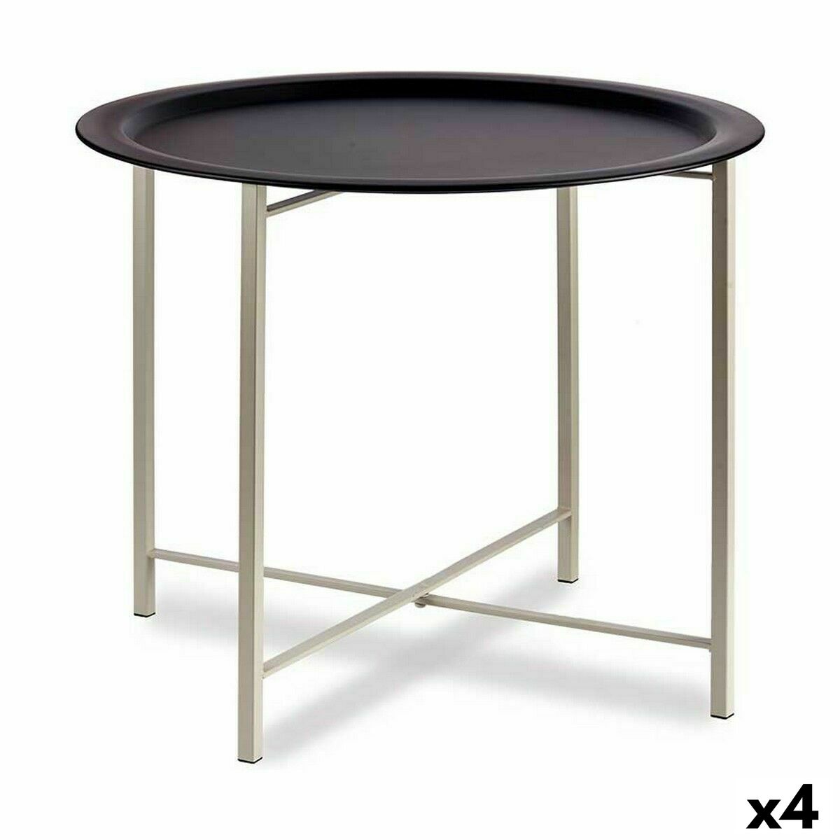 Sidobord Gift Decor Vit Svart 62 x 48,5 x 62 cm (4 antal) - 3
