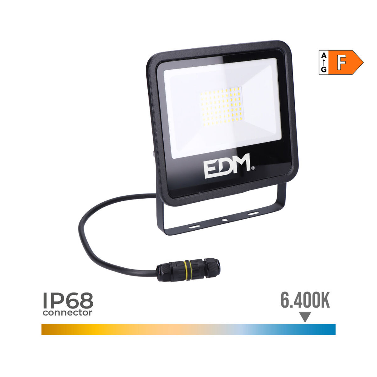 LED spotlight EDM 70403 Svart F 50 W 4000 Lm (6400 K) - 2