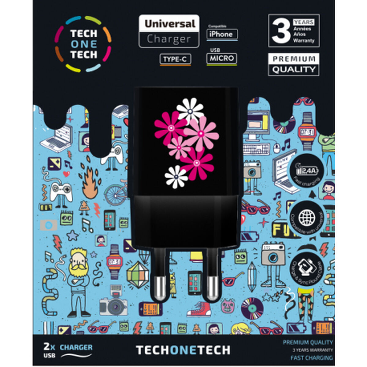 Väggladdare Tech One Tech TEC2601 Svart