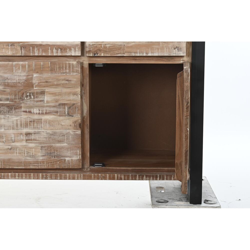 Skänk DKD Home Decor Naturell Svart Metall Akaciaträ (140 x 40 x 85 cm) - 5
