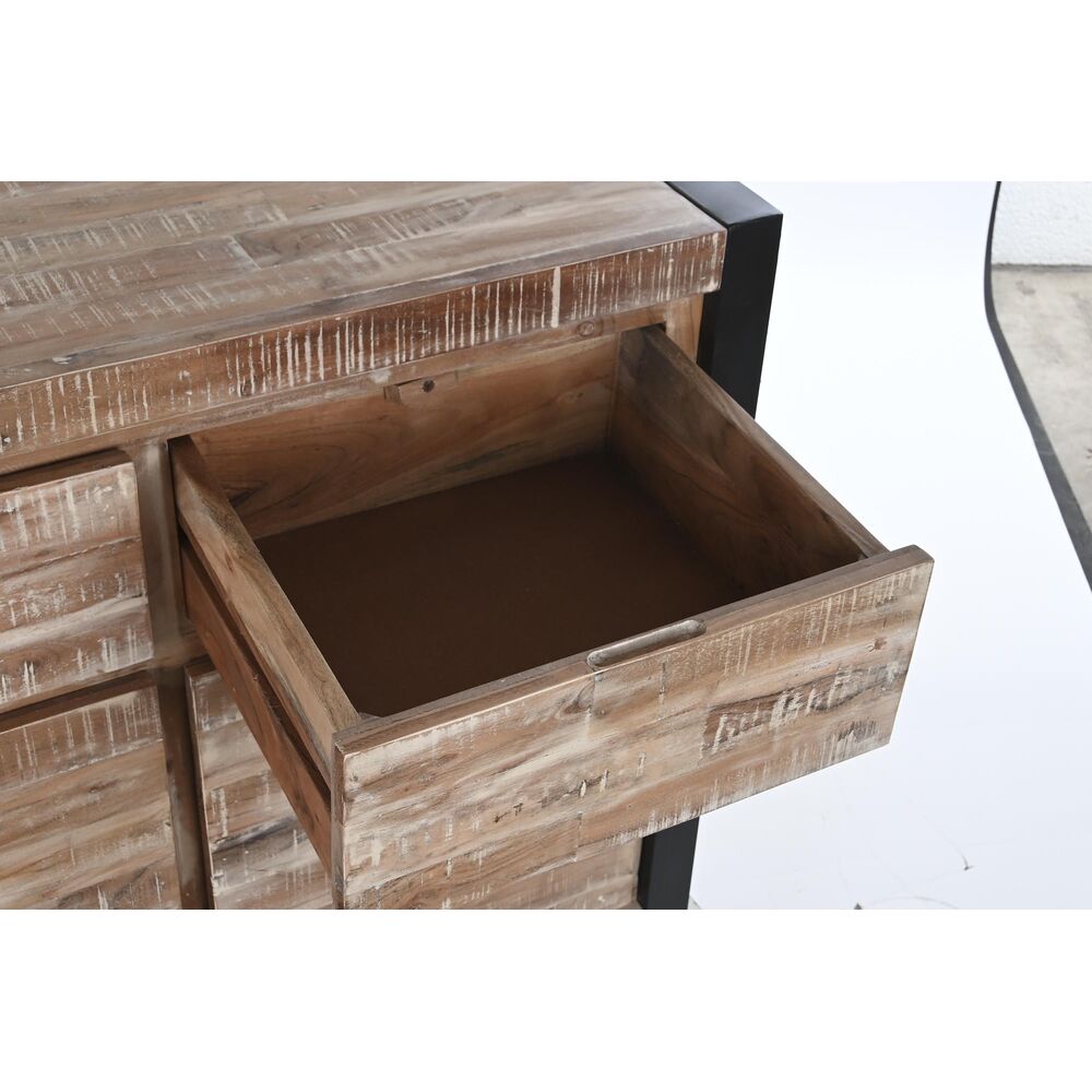 Skänk DKD Home Decor Naturell Svart Metall Akaciaträ (140 x 40 x 85 cm) - 2