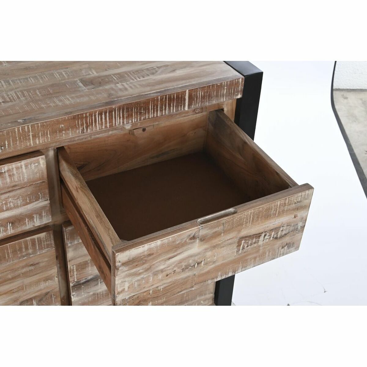 Skänk DKD Home Decor Naturell Svart Metall Akaciaträ (140 x 40 x 85 cm) - 9