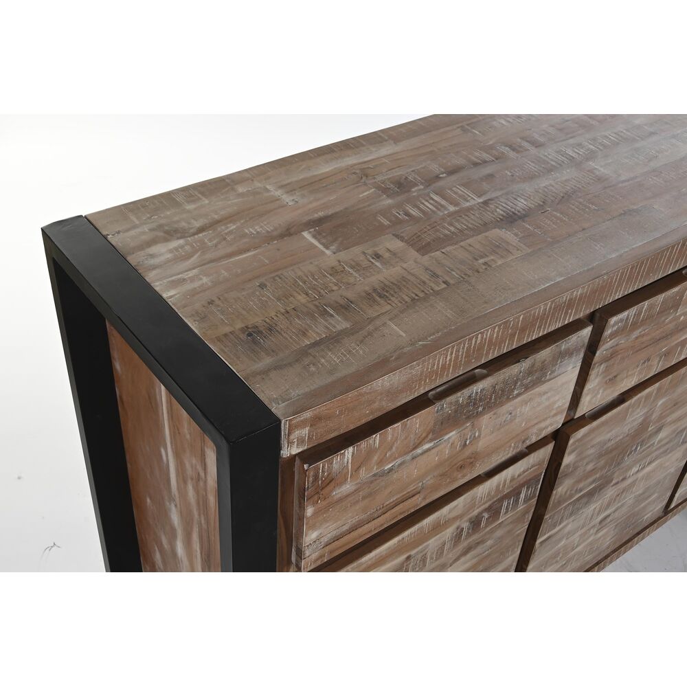 Skänk DKD Home Decor Naturell Svart Metall Akaciaträ (140 x 40 x 85 cm) - 7