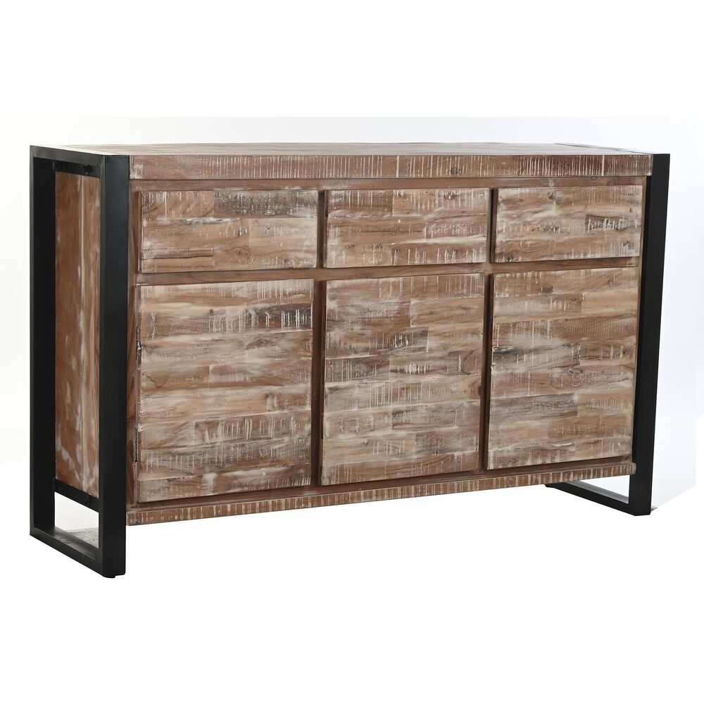 Skänk DKD Home Decor Naturell Svart Metall Akaciaträ (140 x 40 x 85 cm)