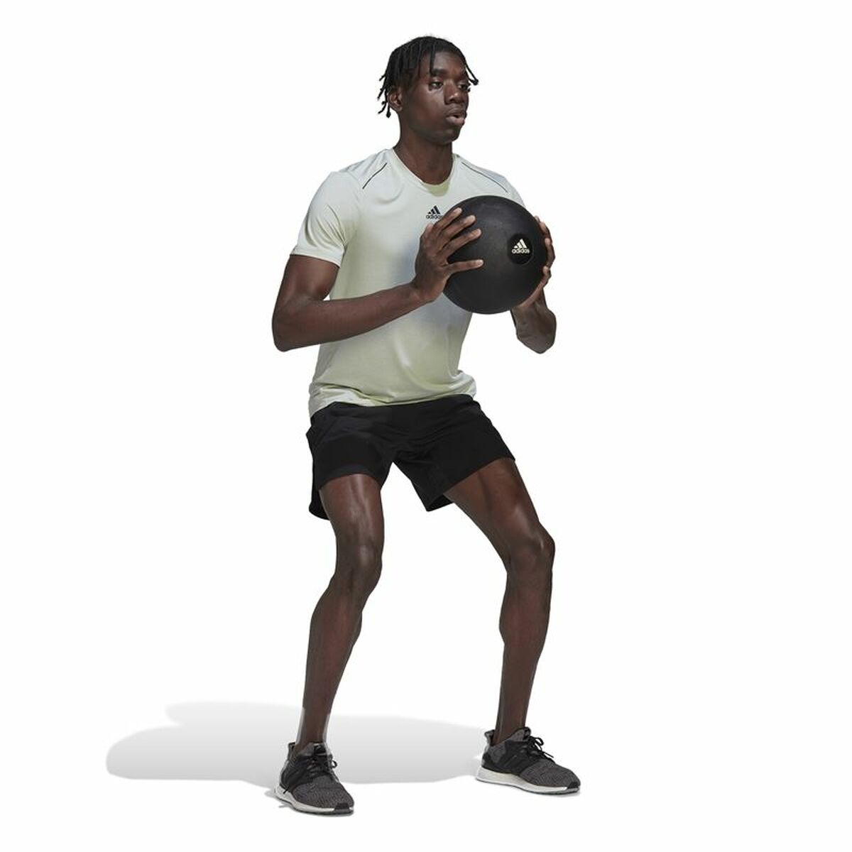 T-shirt med kortärm Herr Adidas Hiit Ljusgrön - 4