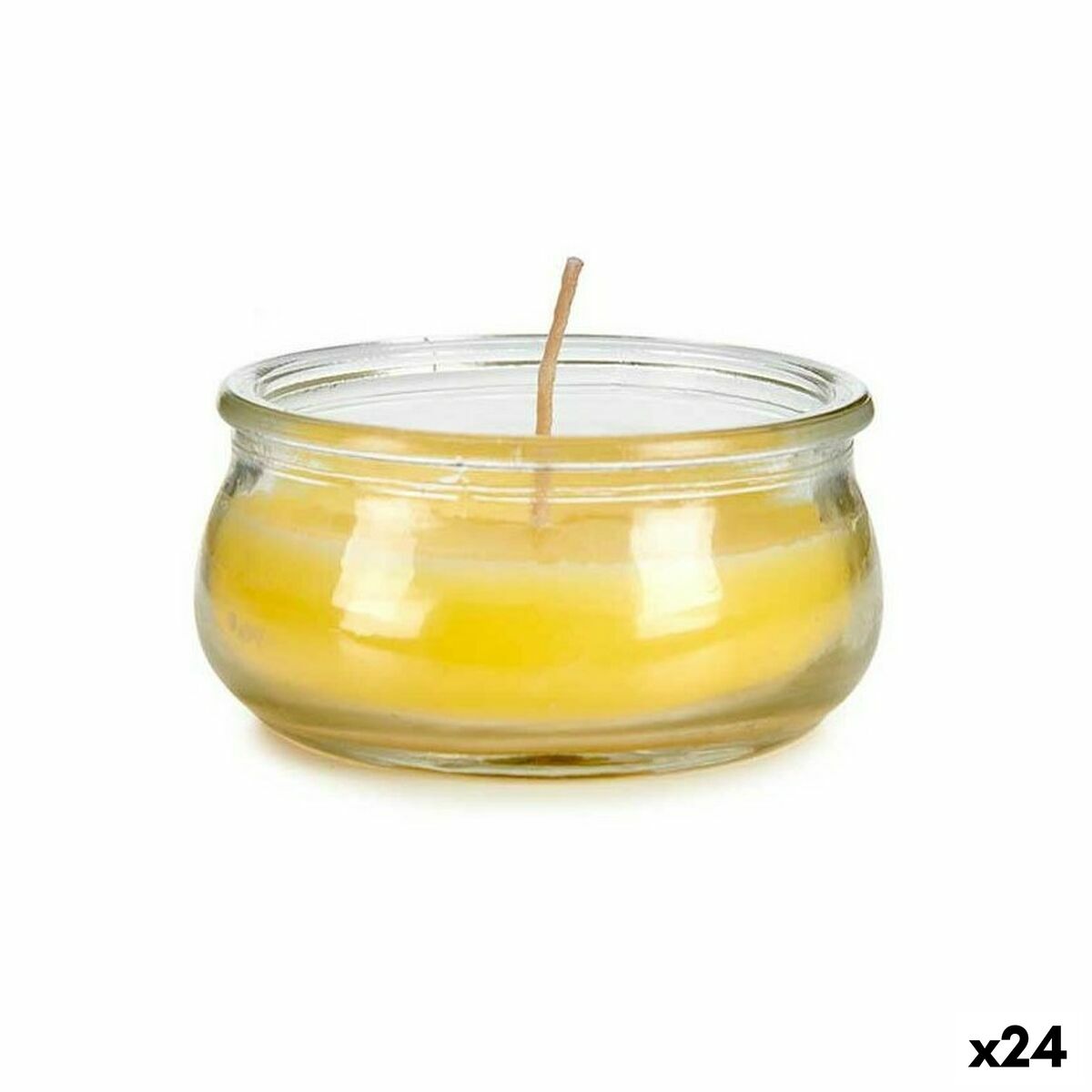Ljus Ibergarden Gul Glas Vax 7,7 x 4 x 7,7 cm (24 antal)