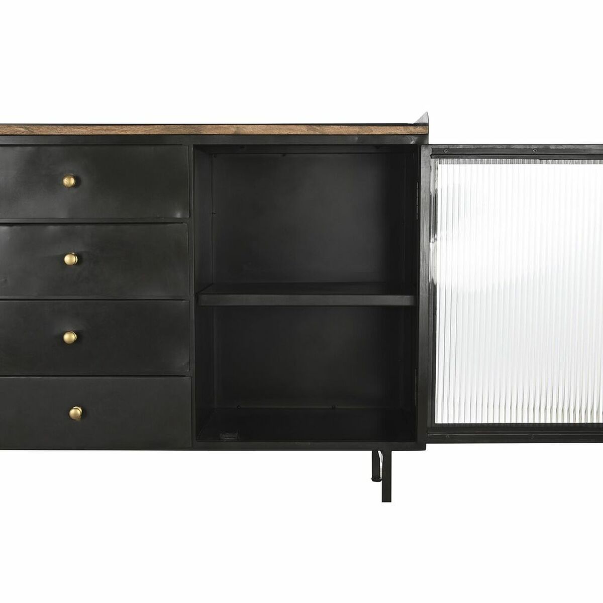 Skänk DKD Home Decor   Svart Gyllene Naturell Metall Mangoträ 145 x 40 x 85 cm - 19