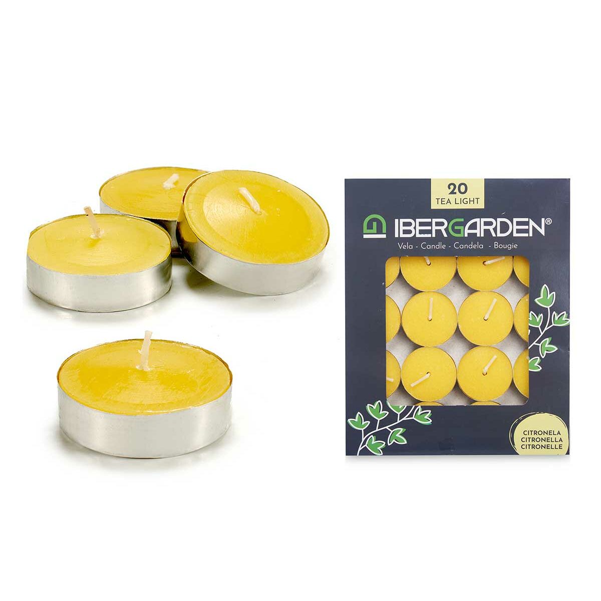 Set med levande ljus Ibergarden Gul Vax Citronella (12 antal) (24 antal) - 2