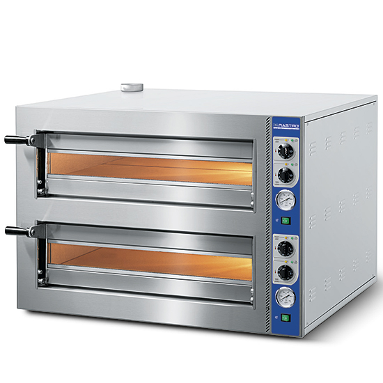Elektrisk pizzaugn för 4 + 4 pizzor ø 35 cm, mekanisk kontroll