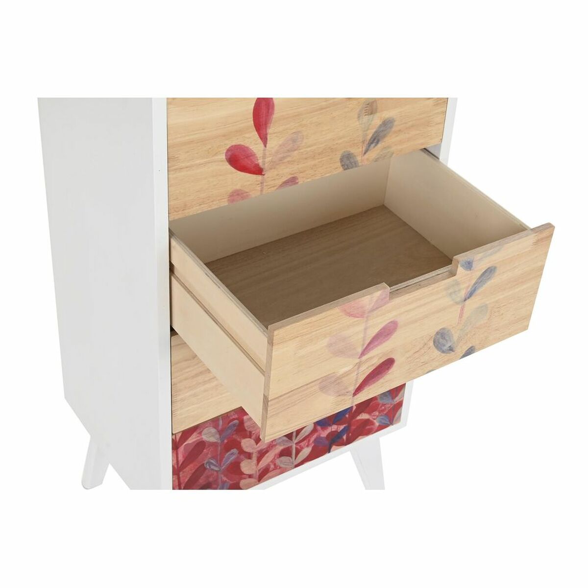 Byrå DKD Home Decor Vit Rödbrun Naturell Gummiträ Paulowniaträ 40 x 30 x 78 cm - 8