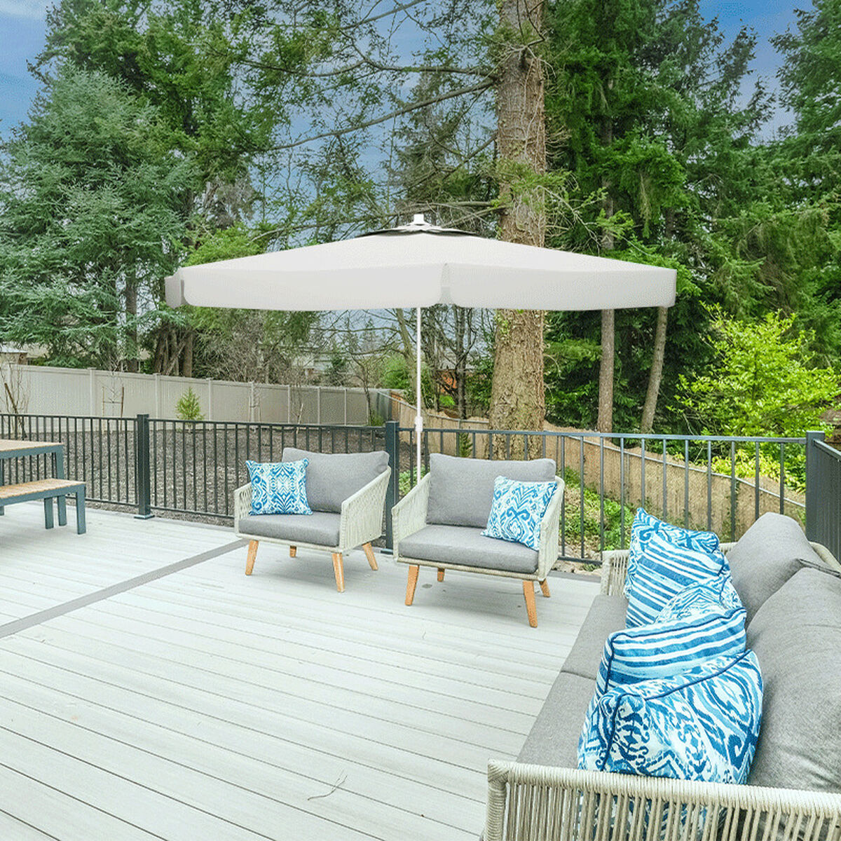Naperny? Marbueno Vit Polyester Aluminium Ø 300 cm - 4