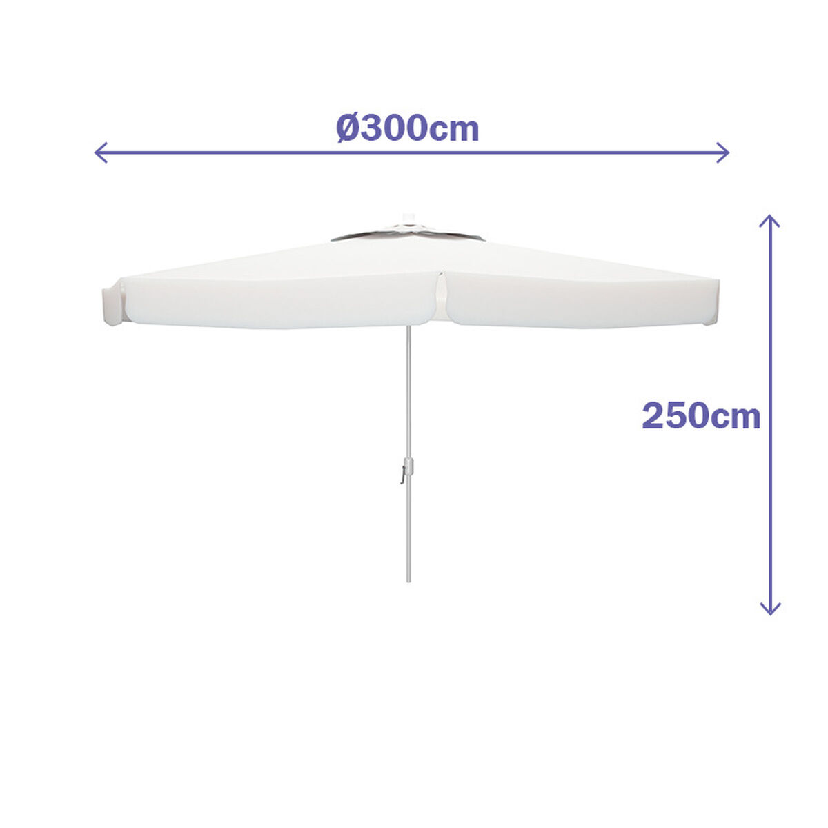 Naperny? Marbueno Vit Polyester Aluminium Ø 300 cm - 3