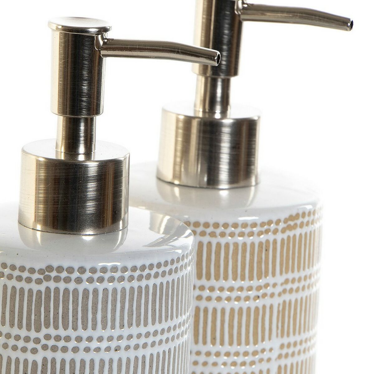 Tvåldispenser DKD Home Decor 7,2 x 8 x 18 cm Grå ABS Stengods Boho (2 antal) - 3