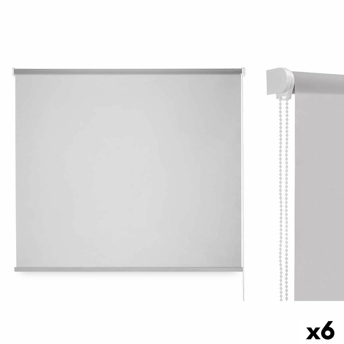 Rullpersienner 120 x 180 cm Grå Tyg Plast (6 antal)