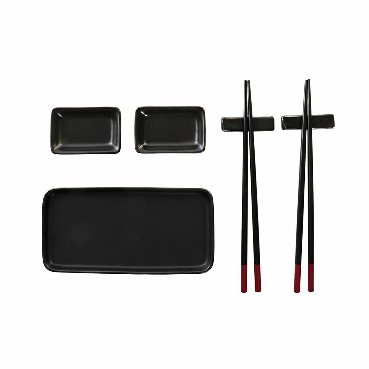 Sushiset DKD Home Decor Svart Bambu Stengods (31,3 x 19,3 x 2,7 cm)