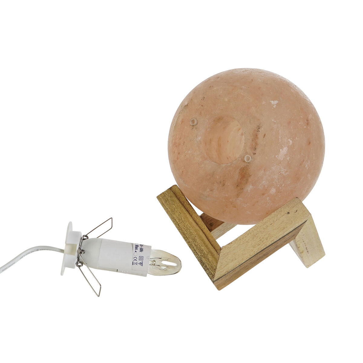 Bordslampa DKD Home Decor Brun Rosa Salt Akaciaträ 15 W 220 V 15 x 15 x 20 cm