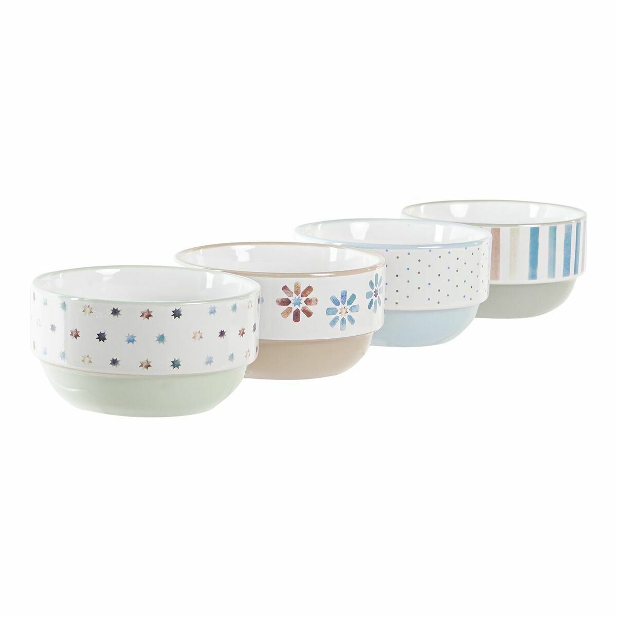 Skålset DKD Home Decor Stengods 460 ml 12 x 12 x 6,5 cm (4 antal) - 3