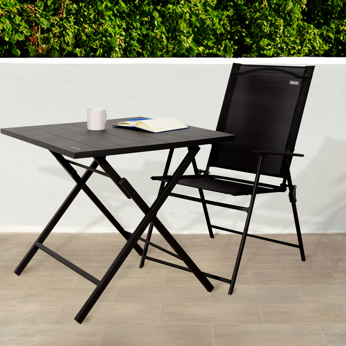 Bordsgrupp med 2 stolar Aktive 75 x 70 x 75 cm (3 Delar) - 3