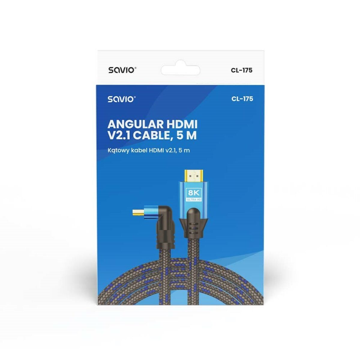 Kabel HDMI Savio CL-175 Blå Svart 5 m - 4