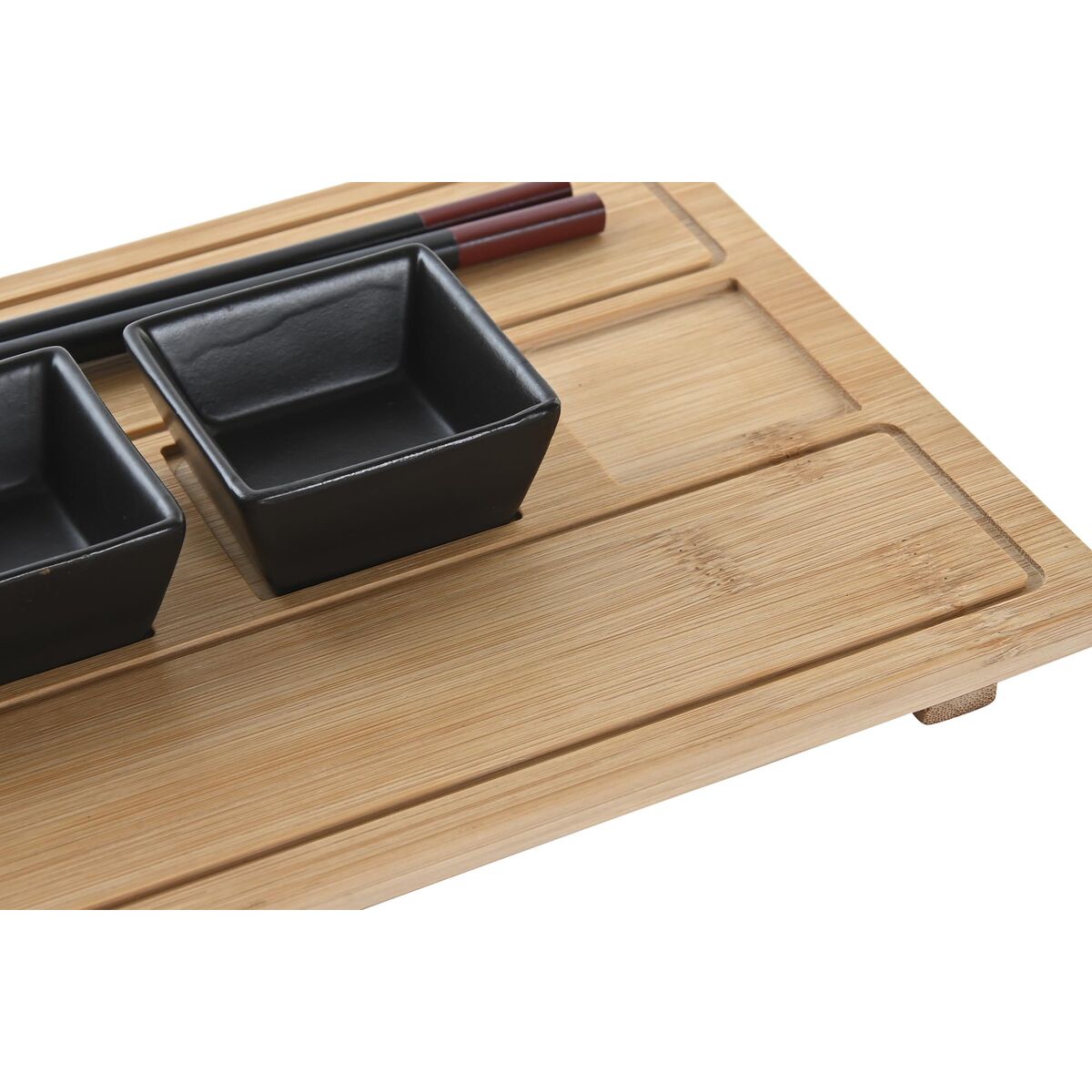 Sushiset DKD Home Decor Naturell Svart Bambu Stengods Orientalisk - 3
