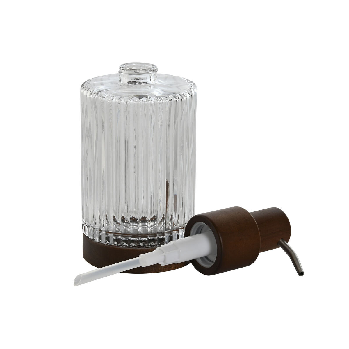 Tvåldispenser Home ESPRIT Brun Transparent Aluminium Glas Akaciaträ 8 x 7,5 x 18,5 cm - 3