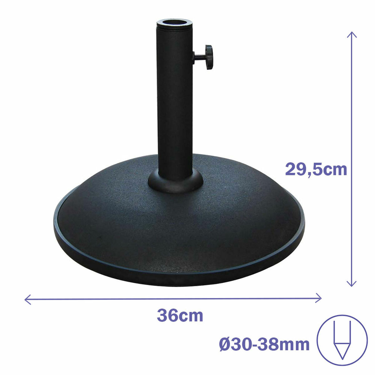Parasollfot Marbueno Svart 36 x 29 x 36 cm Rund - 2
