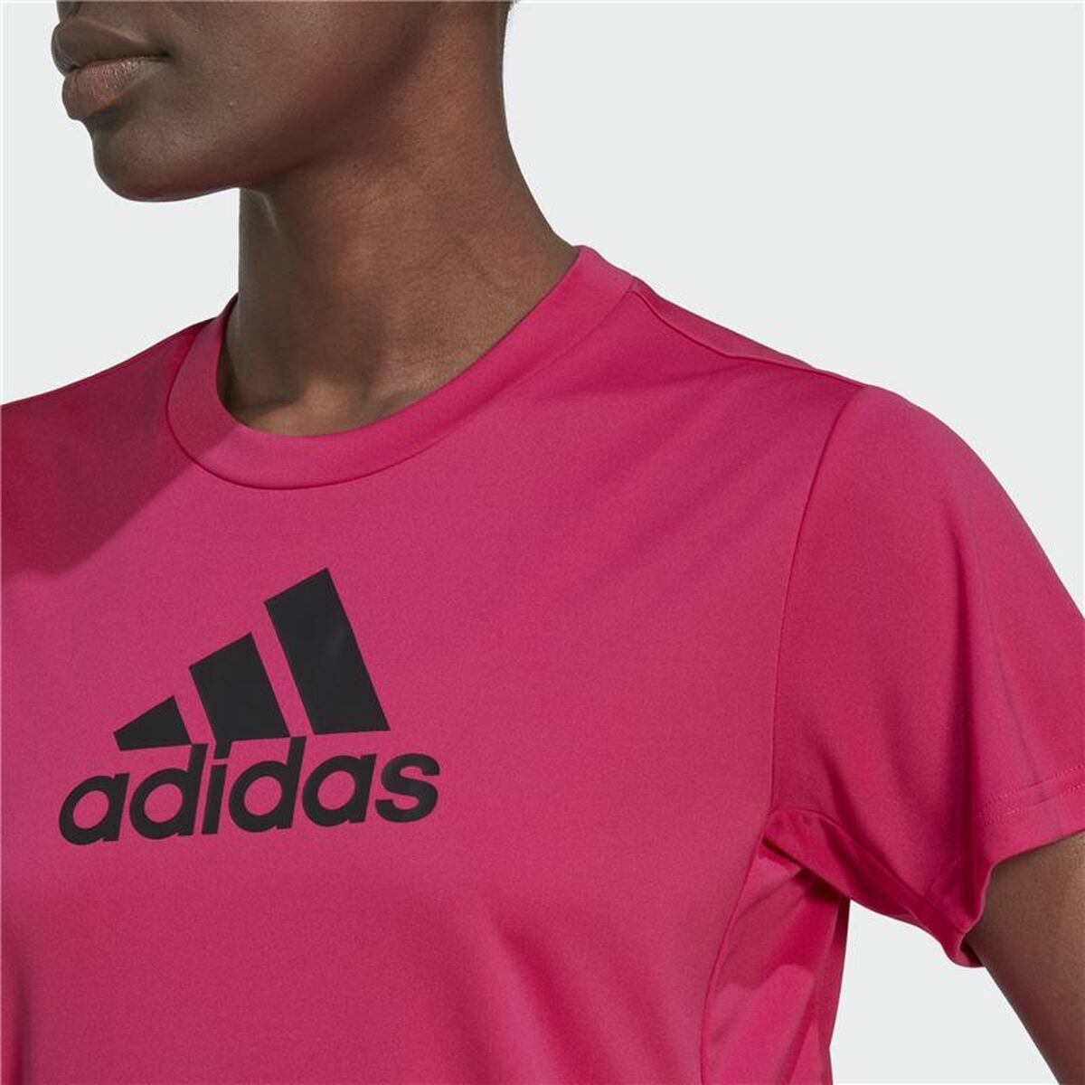 T-shirt med kortärm Dam Adidas Designed 2 Move Logo Fuchsia - 5