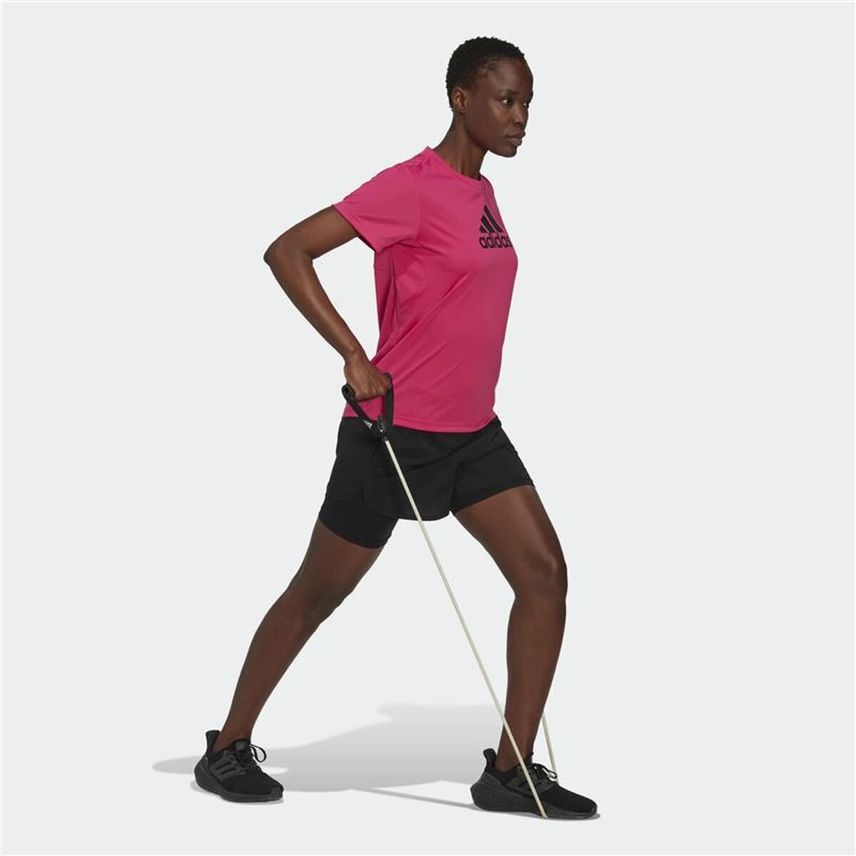 T-shirt med kortärm Dam Adidas Designed 2 Move Logo Fuchsia - 4