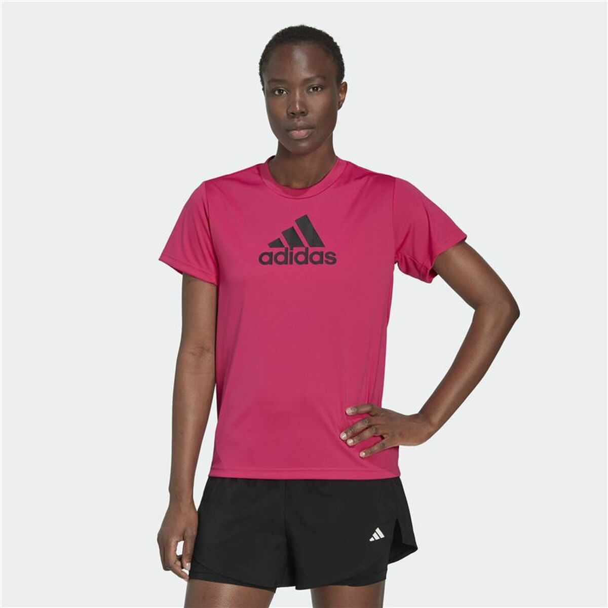 T-shirt med kortärm Dam Adidas Designed 2 Move Logo Fuchsia - 2