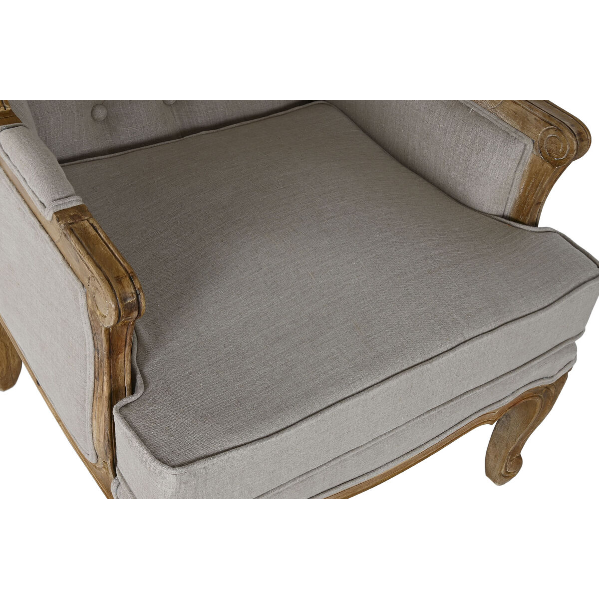 Fåtölj Home ESPRIT Vit Naturell Mangoträ 72 x 75 x 110 cm - 4