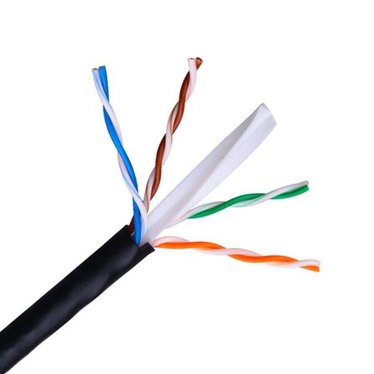 Nätkabel UTP Styv Kategori 6 NANOCABLE 10.20.0502-EXT-BK 100 m Svart