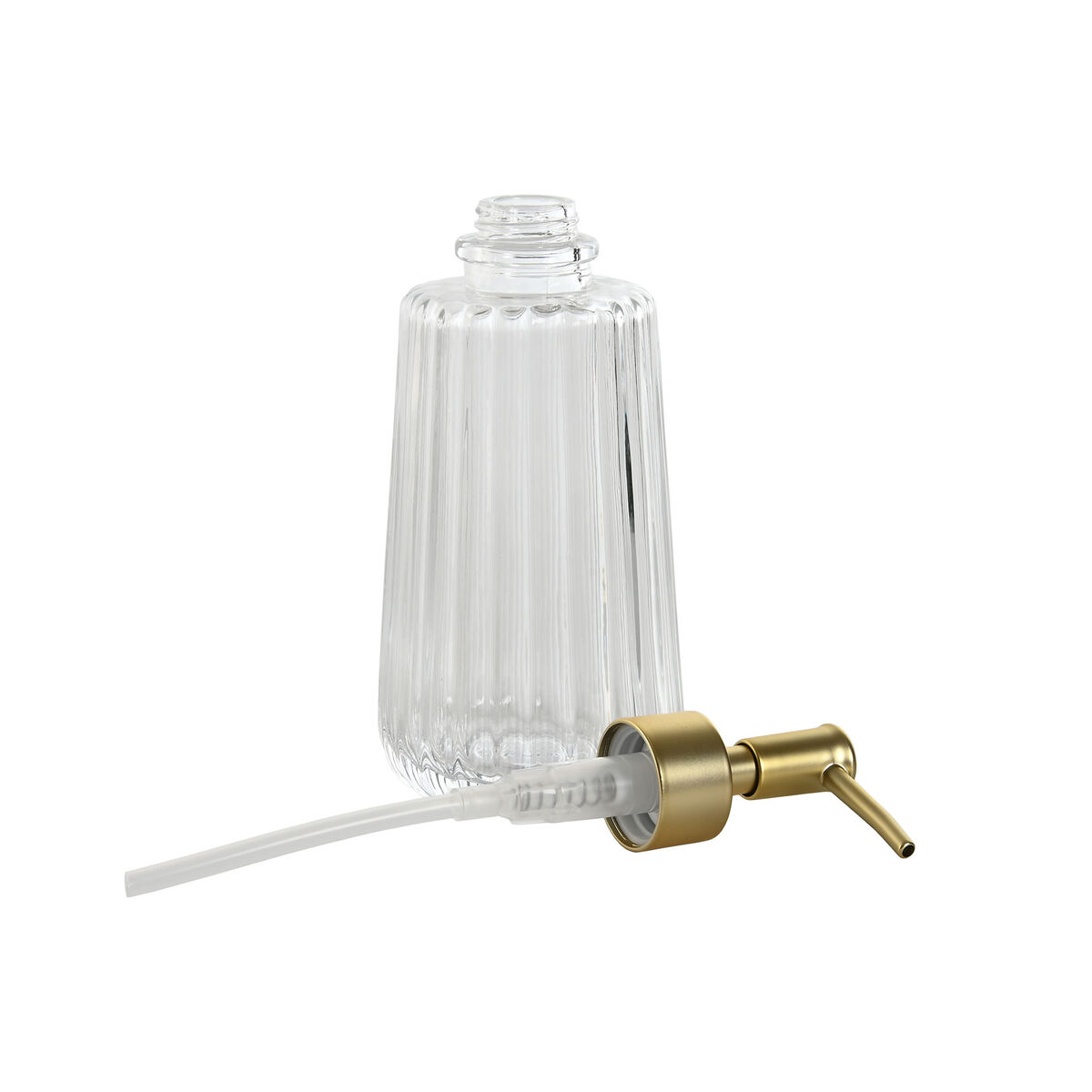 Tvåldispenser Home ESPRIT Transparent Gyllene Aluminium Glas ABS 8 x 8 x 20,5 cm - 3