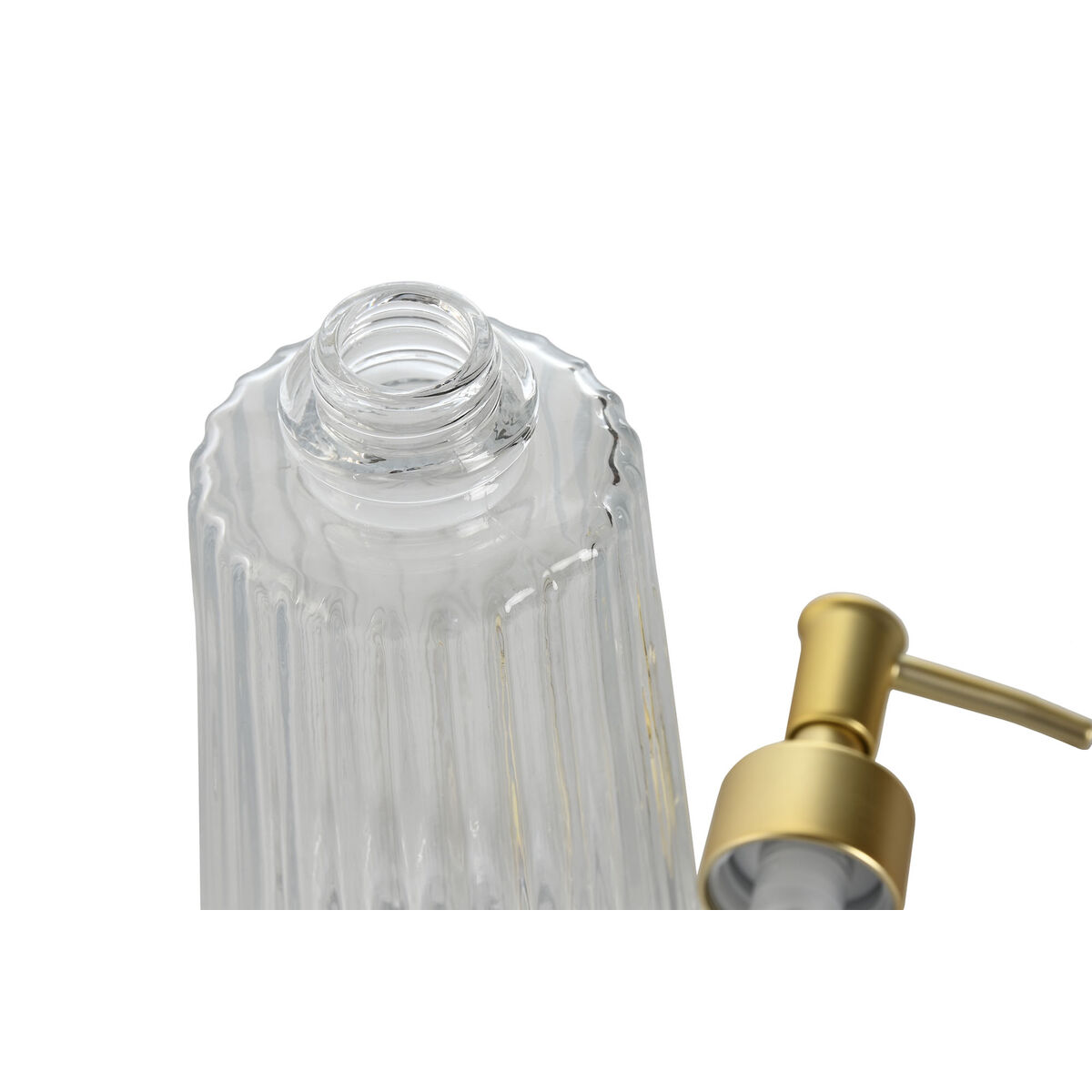 Tvåldispenser Home ESPRIT Transparent Gyllene Aluminium Glas ABS 8 x 8 x 20,5 cm - 2