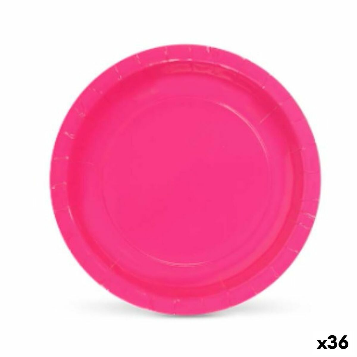 Tallriksset Algon Engångsanvändning Papp Fuchsia 20 x 20 x 1,5 cm (36 antal) - 3