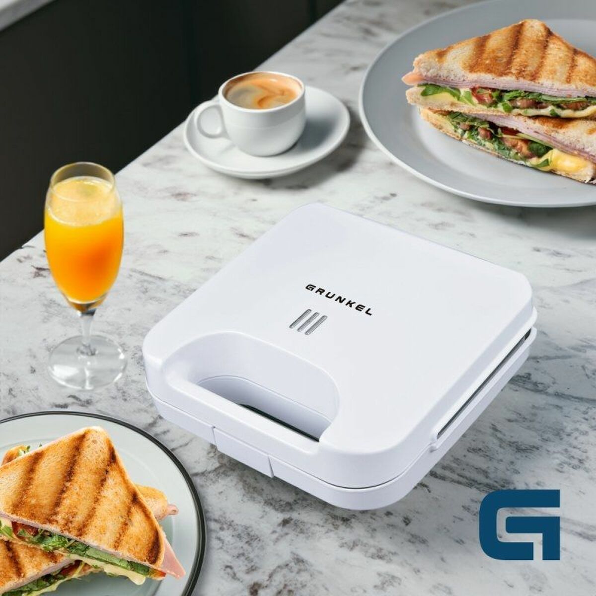 Smörgåsmaskin Grunkel SAN-CC BL Vit 750 W Double - 3