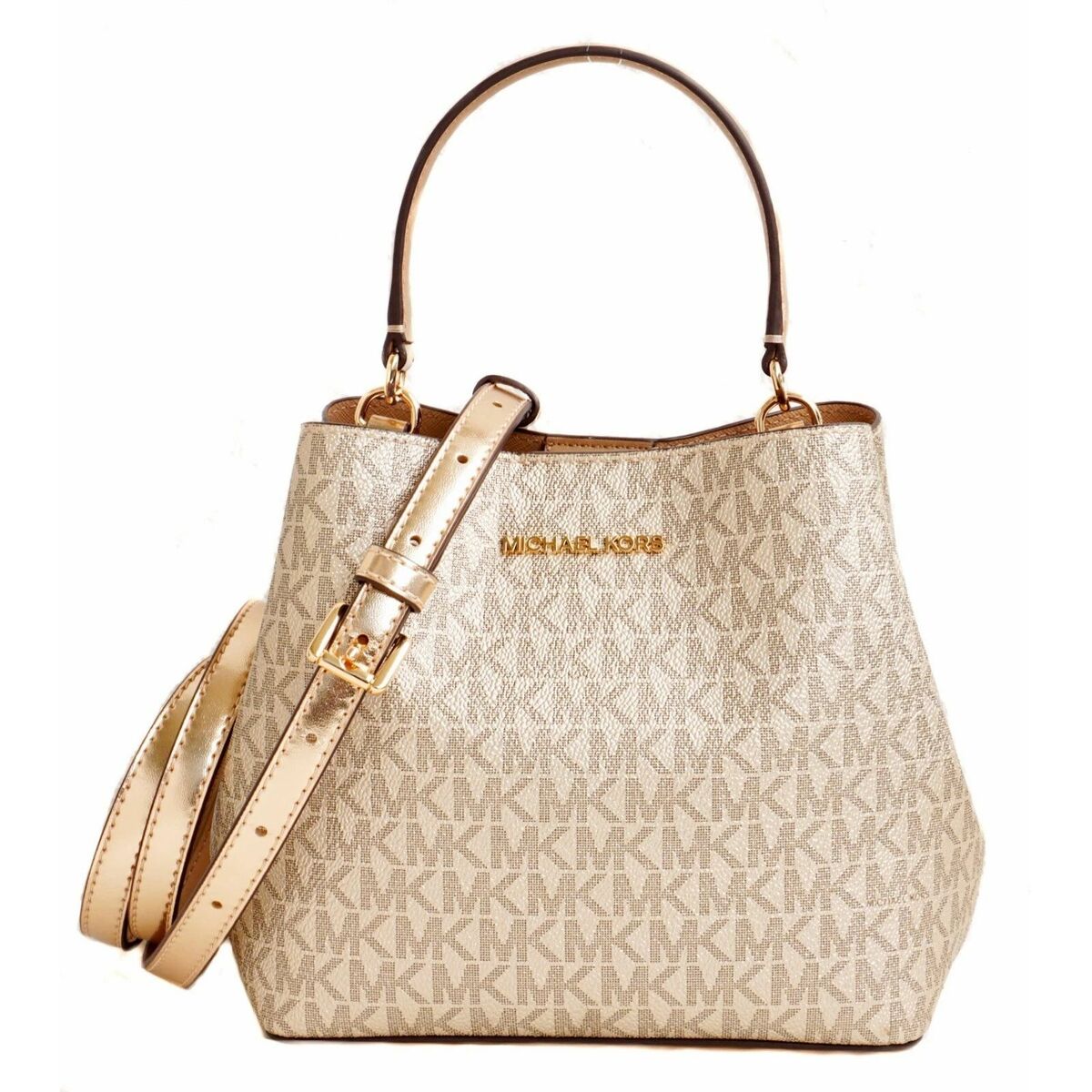 Axelväska Michael Kors PRATT Gyllene 20 x 17 x 10 cm