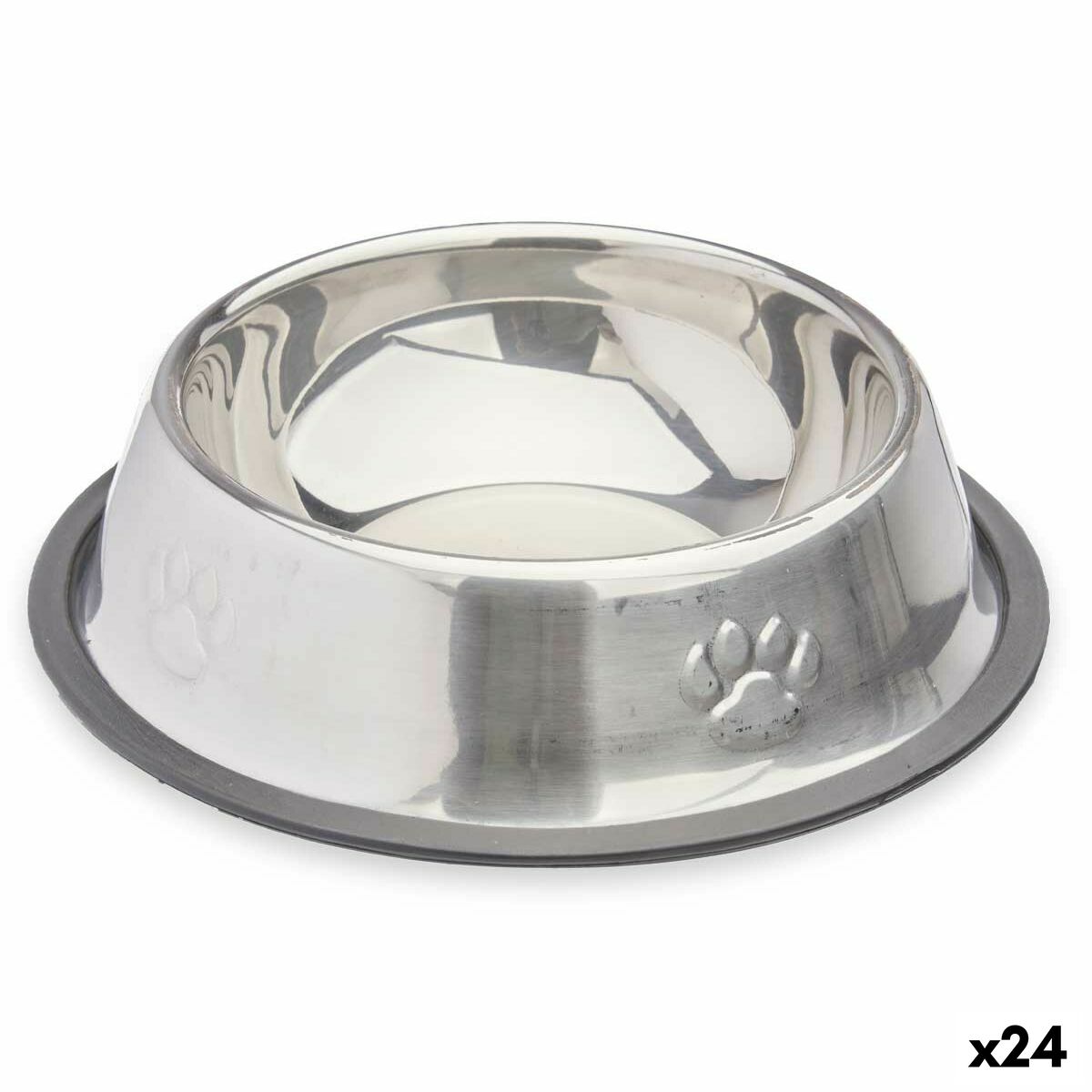 Hundmatare Mascow Grå Silvrig Gummi Metall 18 x 4,5 x 18 cm 35 x 0,03 x 25 cm (24 antal)