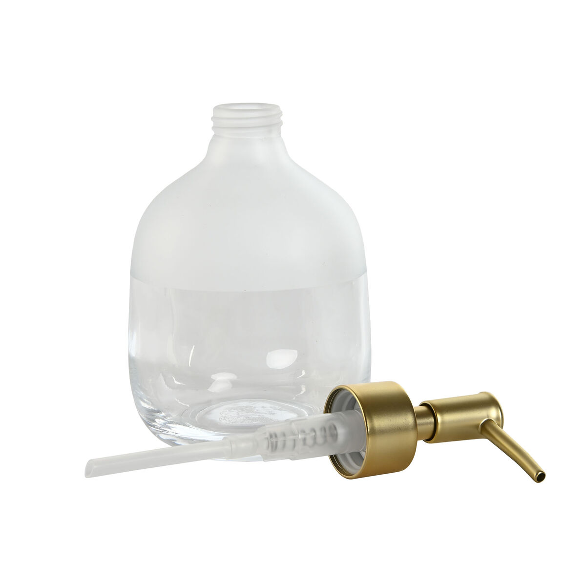 Tvåldispenser Home ESPRIT Transparent Gyllene Aluminium Glas ABS 10 x 10 x 18 cm - 3