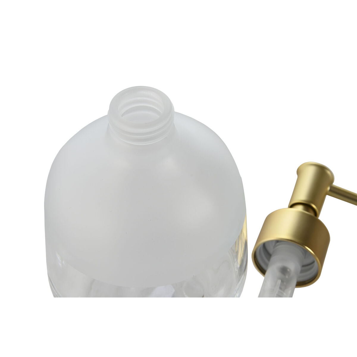 Tvåldispenser Home ESPRIT Transparent Gyllene Aluminium Glas ABS 10 x 10 x 18 cm - 2