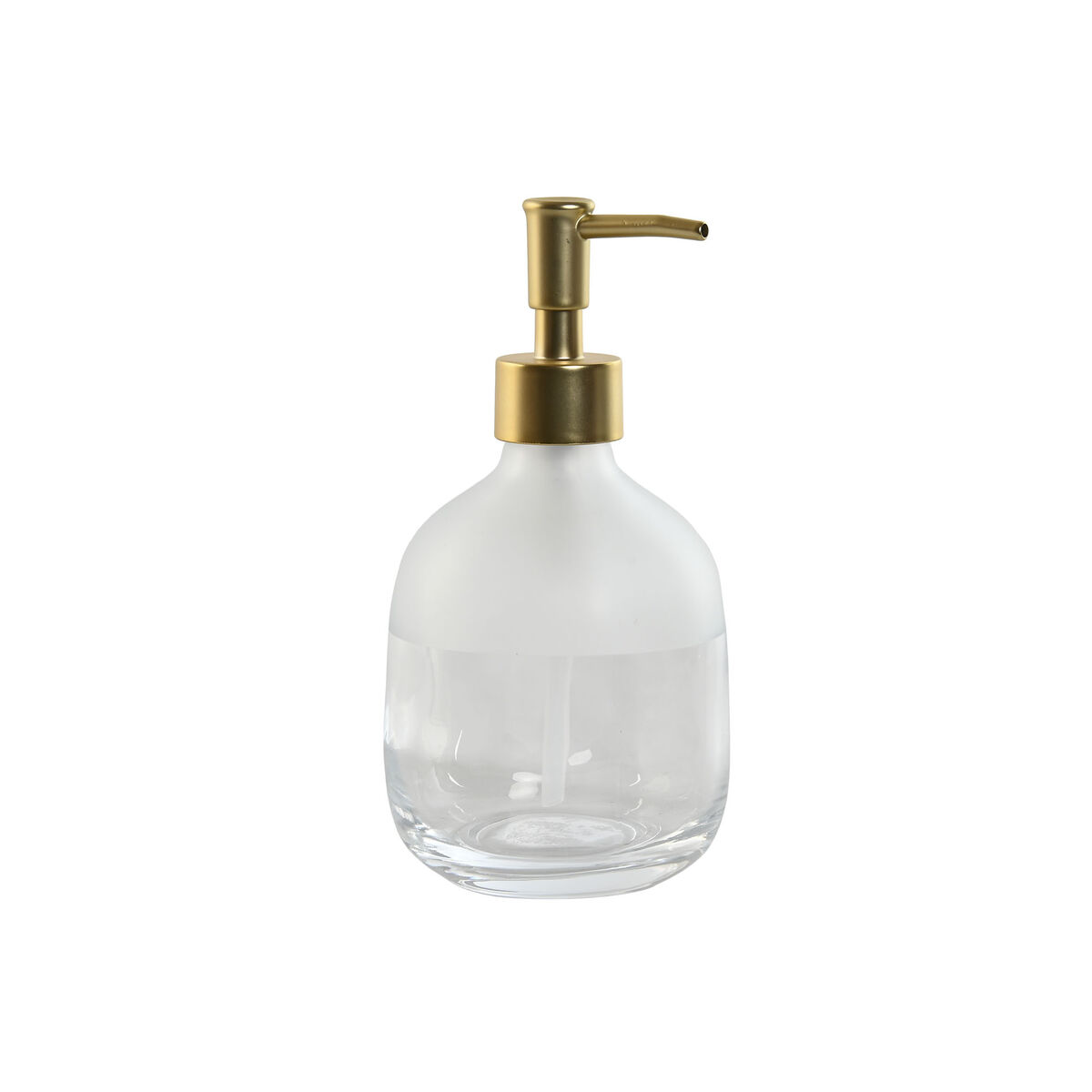 Tvåldispenser Home ESPRIT Transparent Gyllene Aluminium Glas ABS 10 x 10 x 18 cm