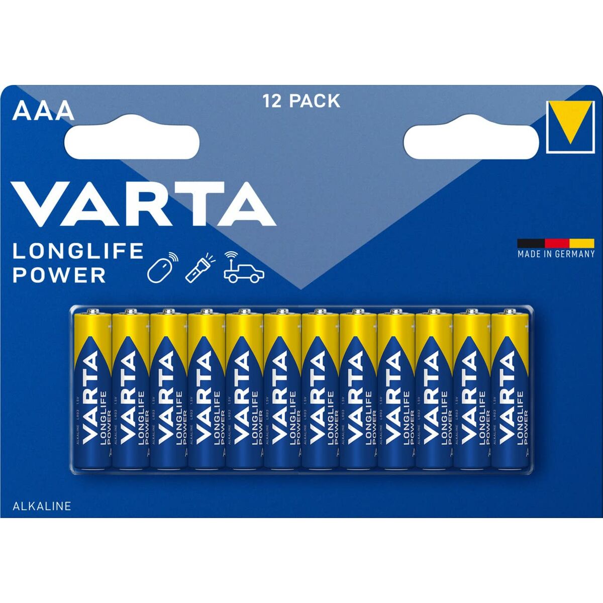 Alkaliska Batterier Varta Longlife Power AAA LR03 1,5 V (12 antal)