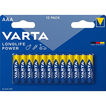 Alkaliska Batterier Varta Longlife Power AAA LR03 1,5 V (12 antal)