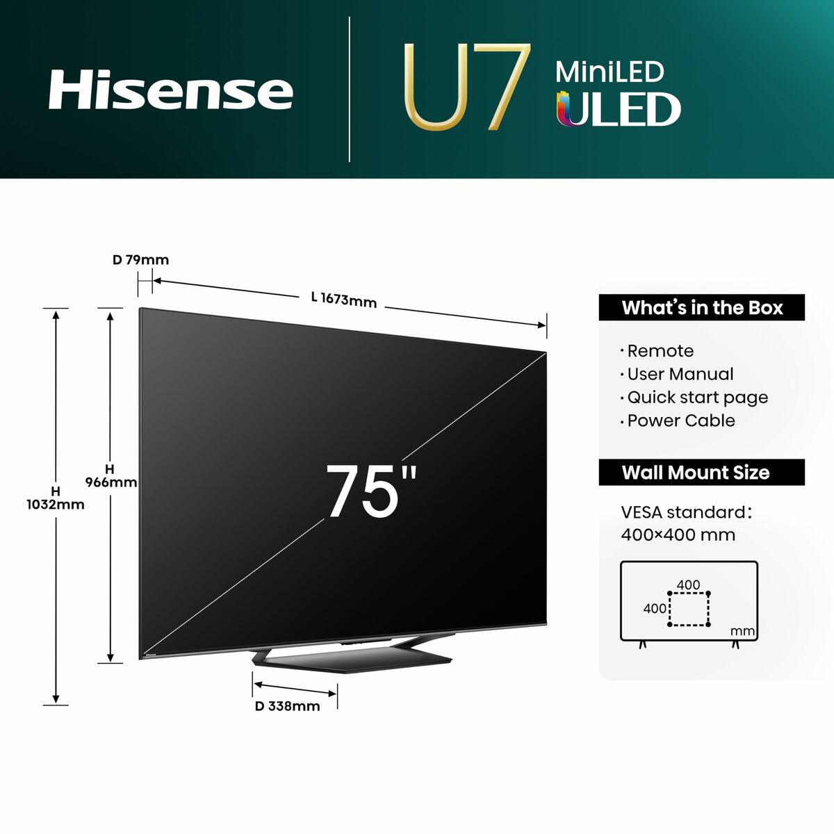 Smart TV Hisense 85U7NQ 4K Ultra HD 85" ULED - 3