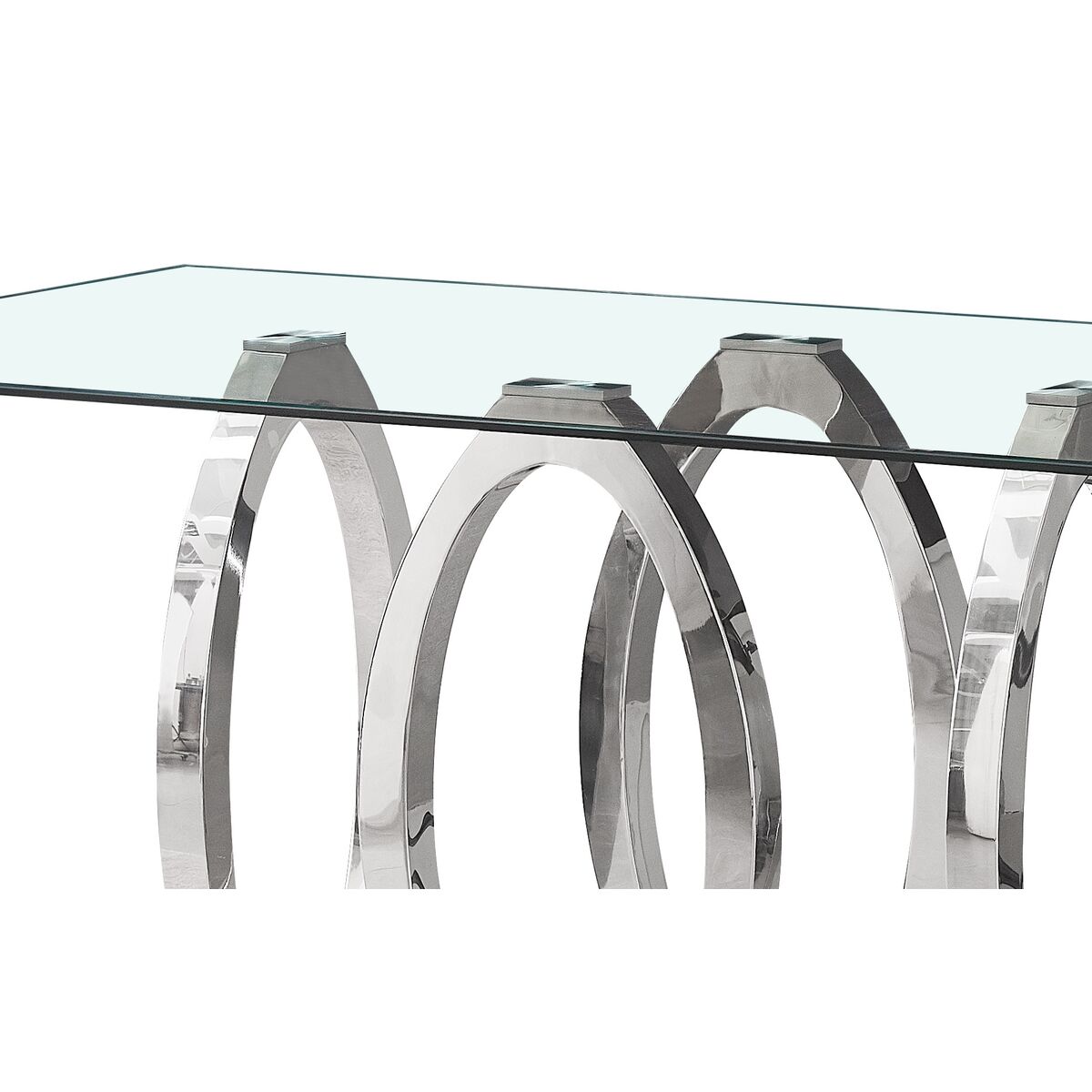 Matsalsbord Home ESPRIT Stål Härdat glas 160 x 90 x 76 cm - 2