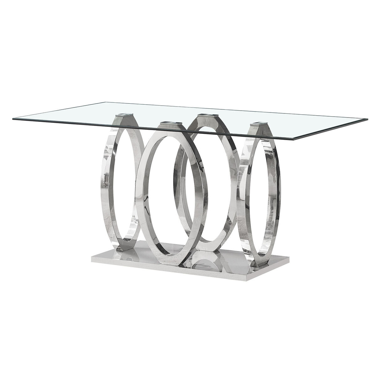 Matsalsbord Home ESPRIT Stål Härdat glas 160 x 90 x 76 cm
