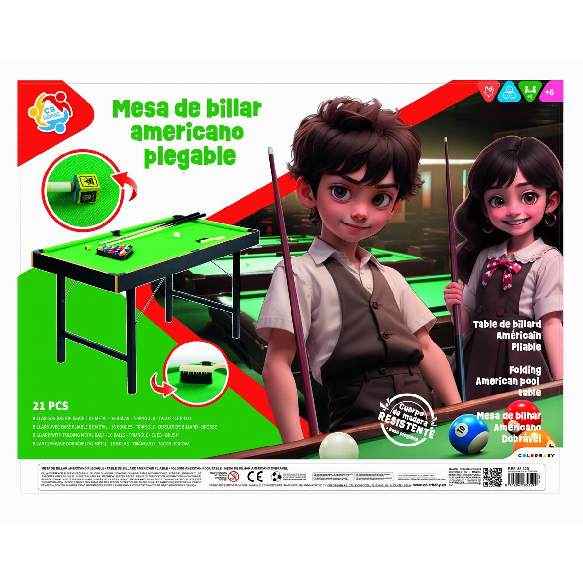 Biljard Colorbaby Americano 121 x 73 x 61 cm - 2