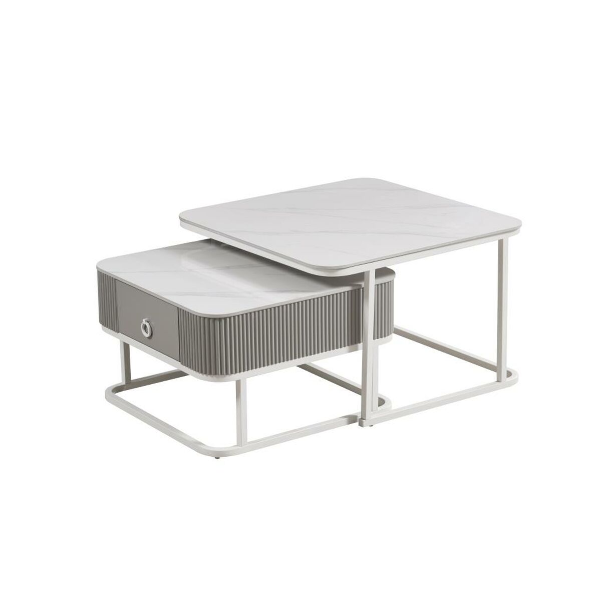Soffbord Home ESPRIT Vit 70 x 70 x 45 cm - 4