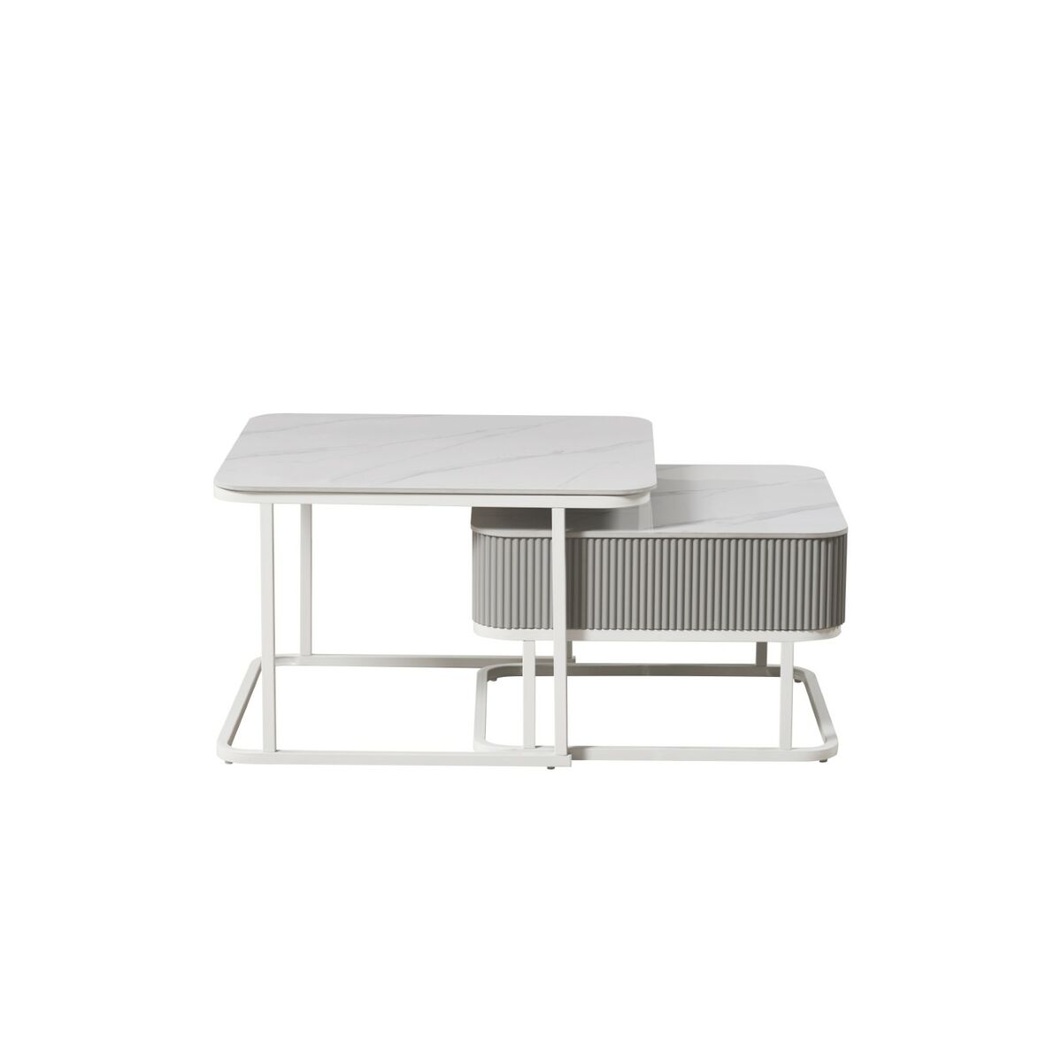 Soffbord Home ESPRIT Vit 70 x 70 x 45 cm - 3