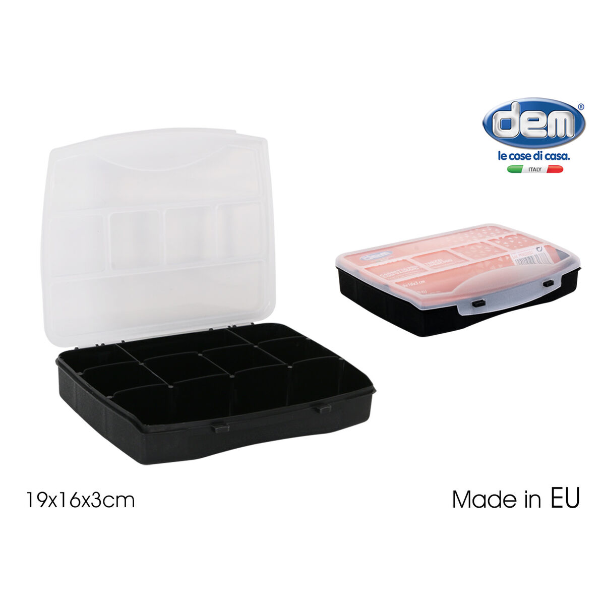 Ask med fack Dem Classic Plast 19 x 16 x 3 cm - 4