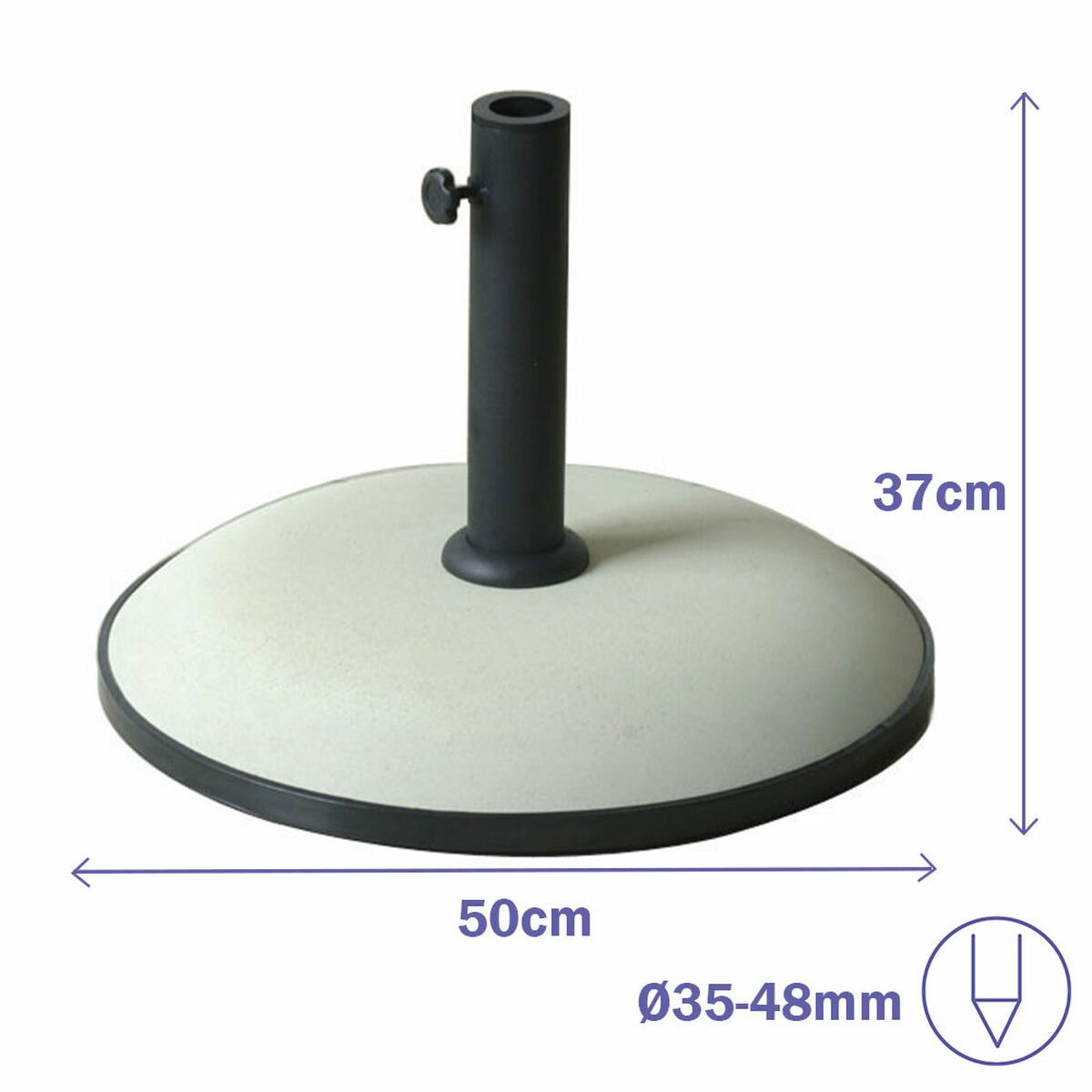 Parasollfot Marbueno Vit 50 x 37 x 50 cm Rund - 2